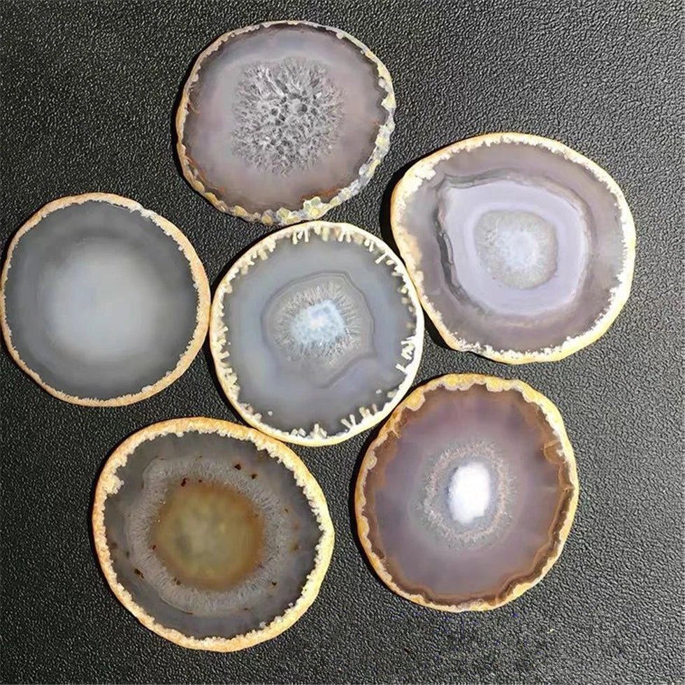 12 - 20CM Tangerine Crystal AGATE SLAB Geode Slice Mineral Coaster Healing Reiki Decoration - Gemtopia