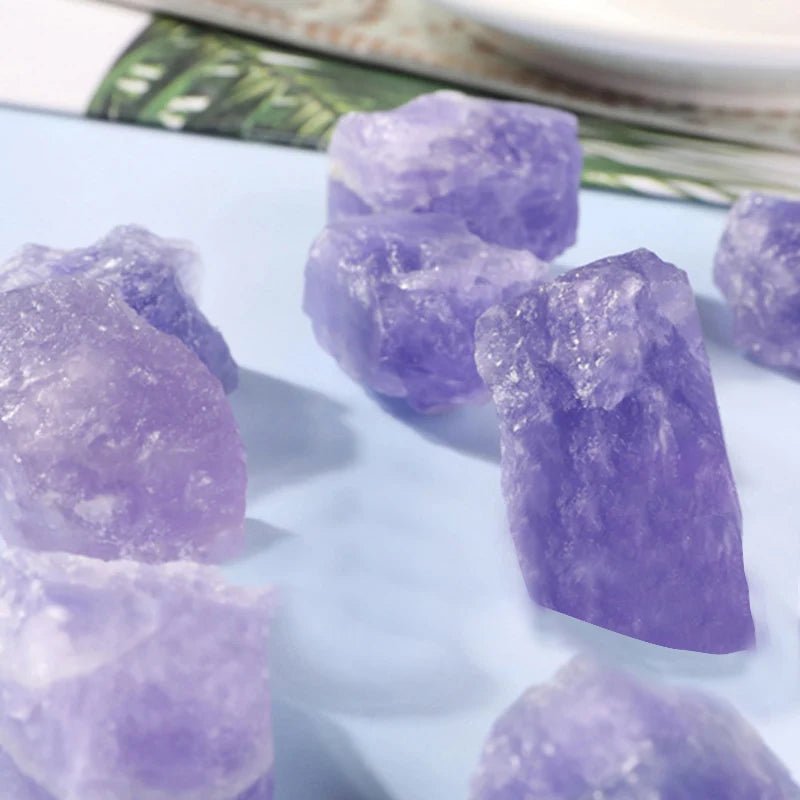 100g Natural Rough Amethyst Stone Raw Purple Quartz Healing Energy Natural Minerals Reiki Stone Garden Decoration Aquarium Decor - Gemtopia