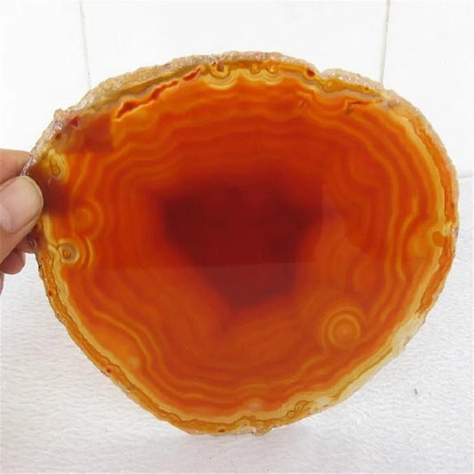 12 - 20CM Tangerine Crystal AGATE SLAB Geode Slice Mineral Coaster Healing Reiki Decoration - Gemtopia