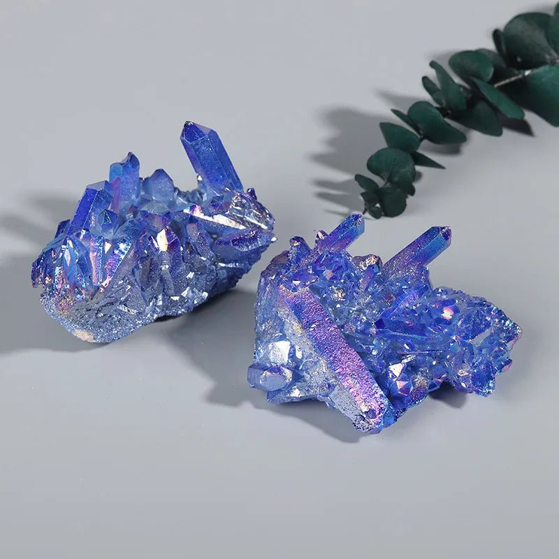 15 - 70g Blue Crystal Geode Electroplated blue Crystal Pillar Energy Healing Mineral Stone Rock Home Decor Geode Amethyst - Gemtopia