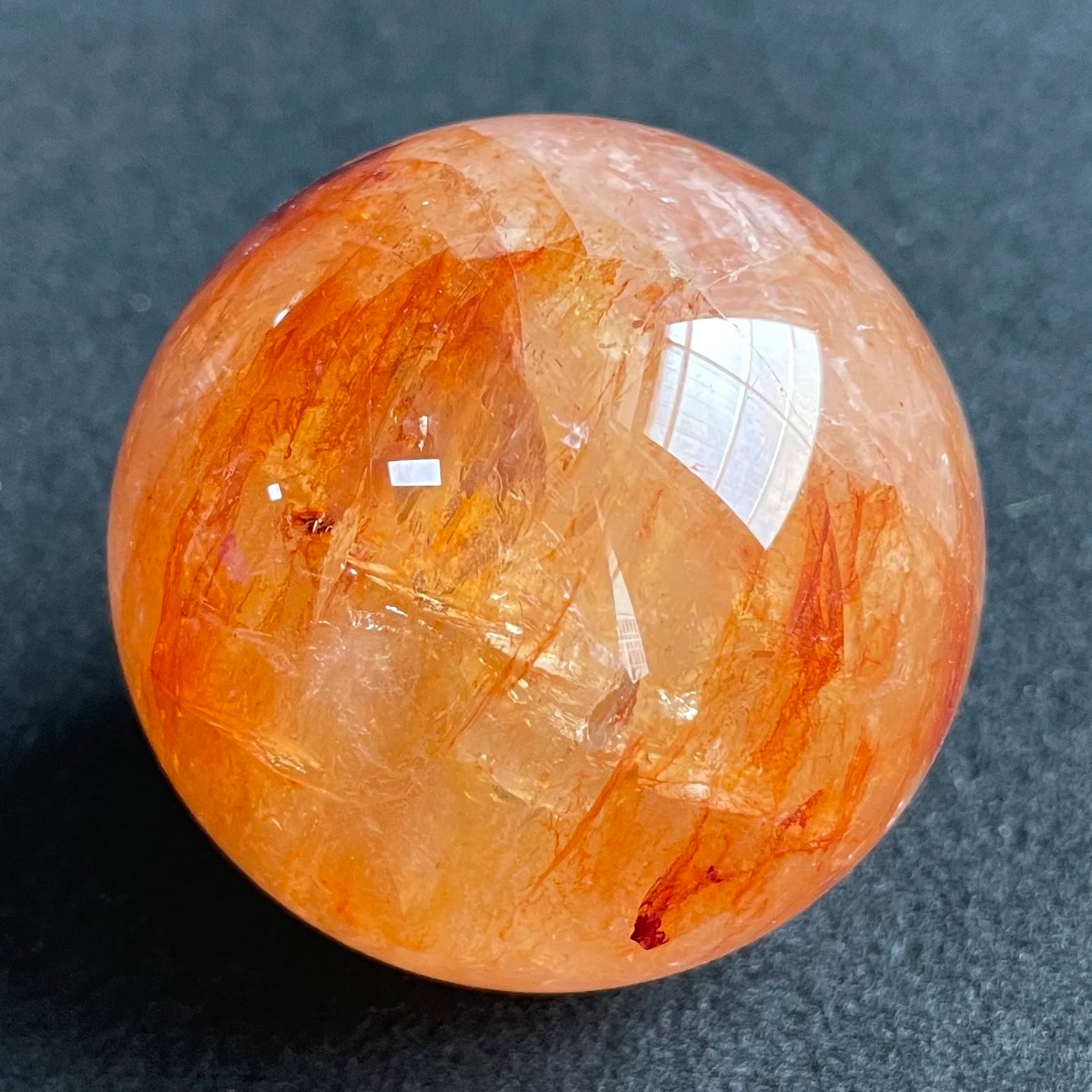 184g Natural Stone Red Clear Quartz Crystal Ball Rainbow Sphere Polished Rock Reiki Healing Z326 - Gemtopia