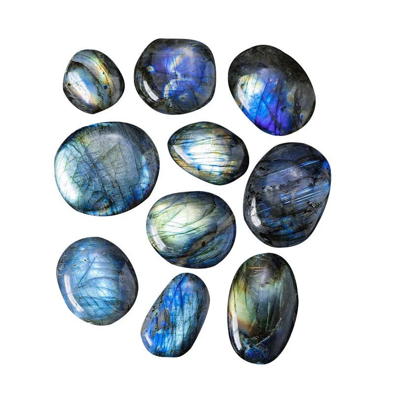 1pc Natural Labradorite Healing Crystals Tumbled Raw Blue Moonstone Massge Palmstone Energy Reiki Quartz Stones Mineral Specimen - Gemtopia