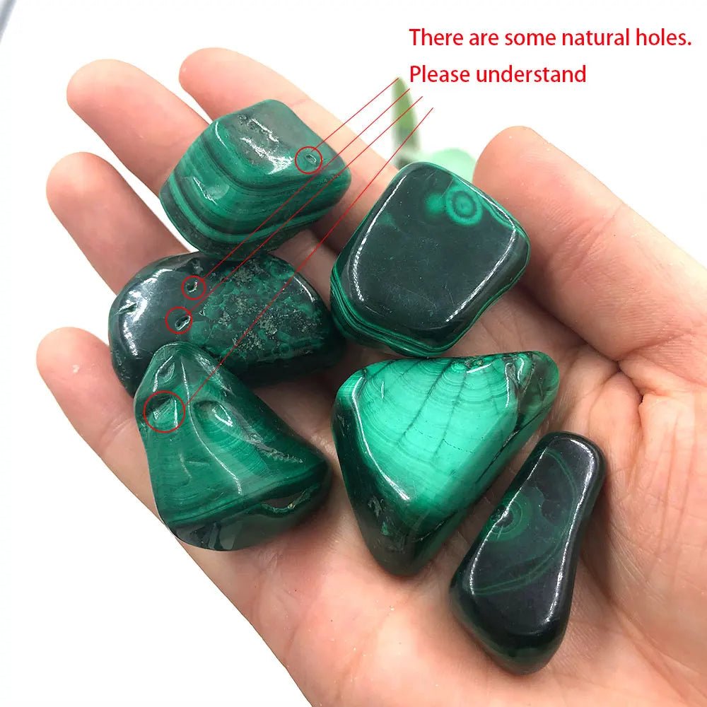 1pc Natural Malachite Tumbled Stone Crystals Reiki Healing Gemstone Crystal Mineral Home Room Decor Ornament Aquarium Decoration - Gemtopia