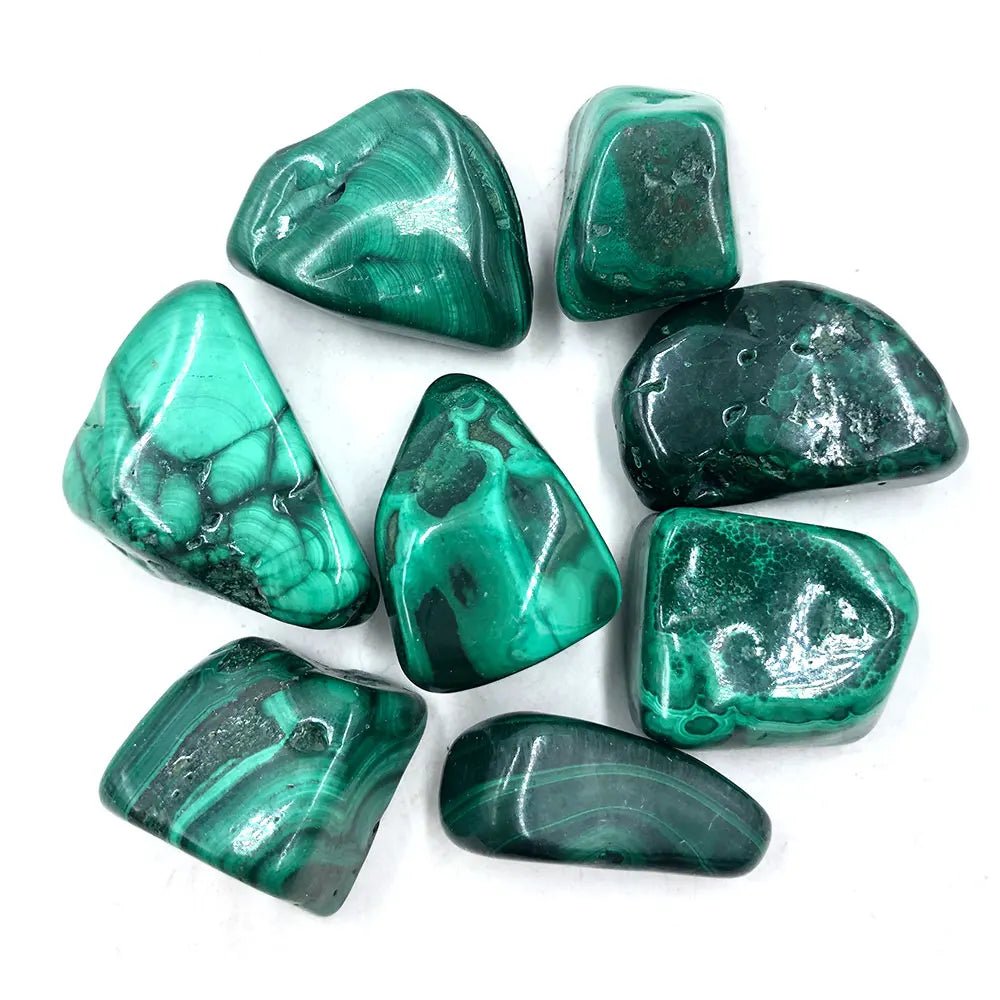 1pc Natural Malachite Tumbled Stone Crystals Reiki Healing Gemstone Crystal Mineral Home Room Decor Ornament Aquarium Decoration - Gemtopia