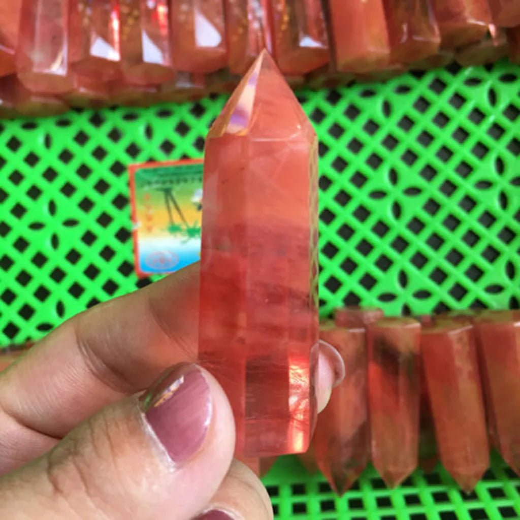 1PC Natural Rare Red Quartz Crystal Single Terminated Wand Point Healing 40 - 50mm Mineral Specimens Collectibles Home Decor Stone - Gemtopia