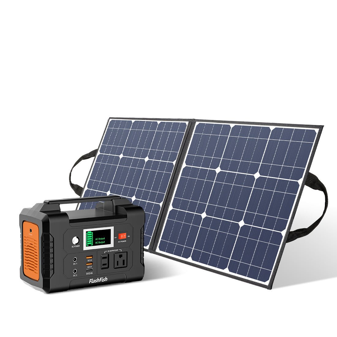 200W Portable Power Station; FlashFish 40800mAh Solar Generator with 50W 18V Portable Solar Panel; Flashfish Foldable Solar Charger with 5V USB 18V DC Output - Gemtopia