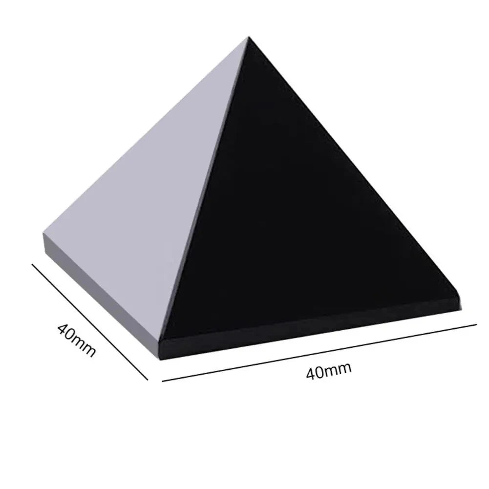 3 - 7cm Natural Obsidian Pyramid Reiki Energy Stone Decorative Tabletop Decoration Living Room Mineral Triangle - Gemtopia