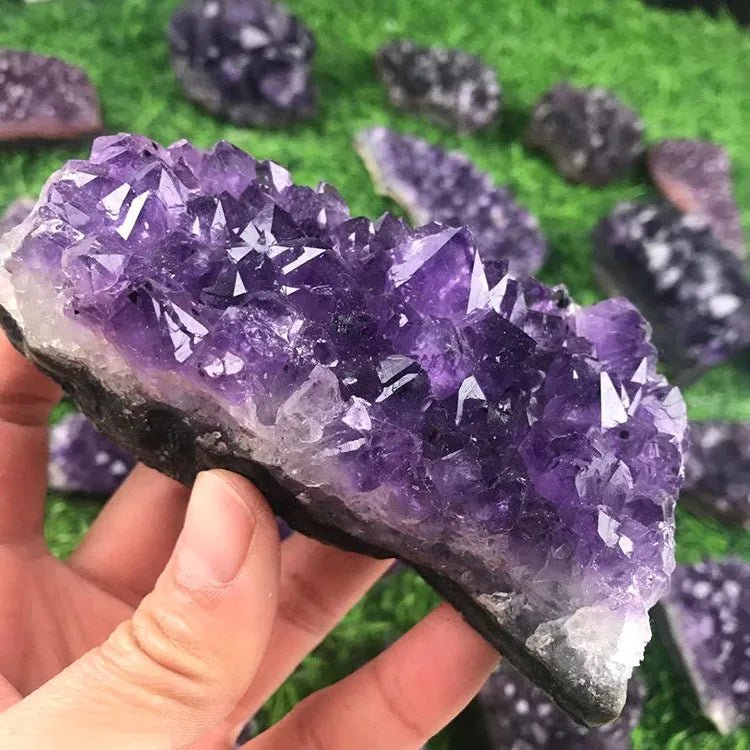 30 - 150g Uruguay amethyst cluster cave pieces of original stone mineral specimens placed - Gemtopia