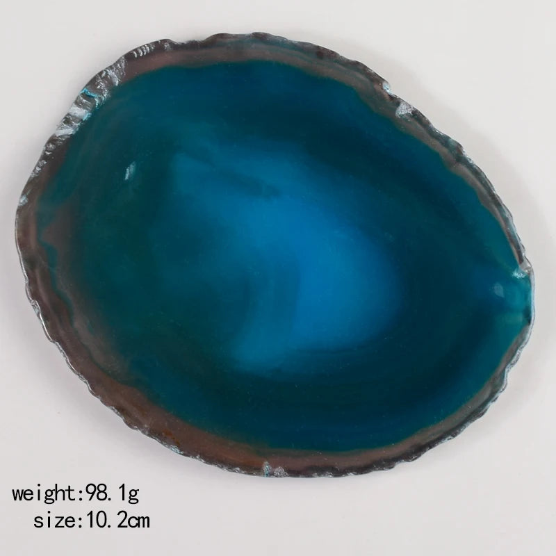 Super Big Natural Agate Slice Gems Crafts Stone Onyx Pad Coaster Cup Mug Glass Hot Beverage Holder Pad Mat Decorative Plates - Gemtopia