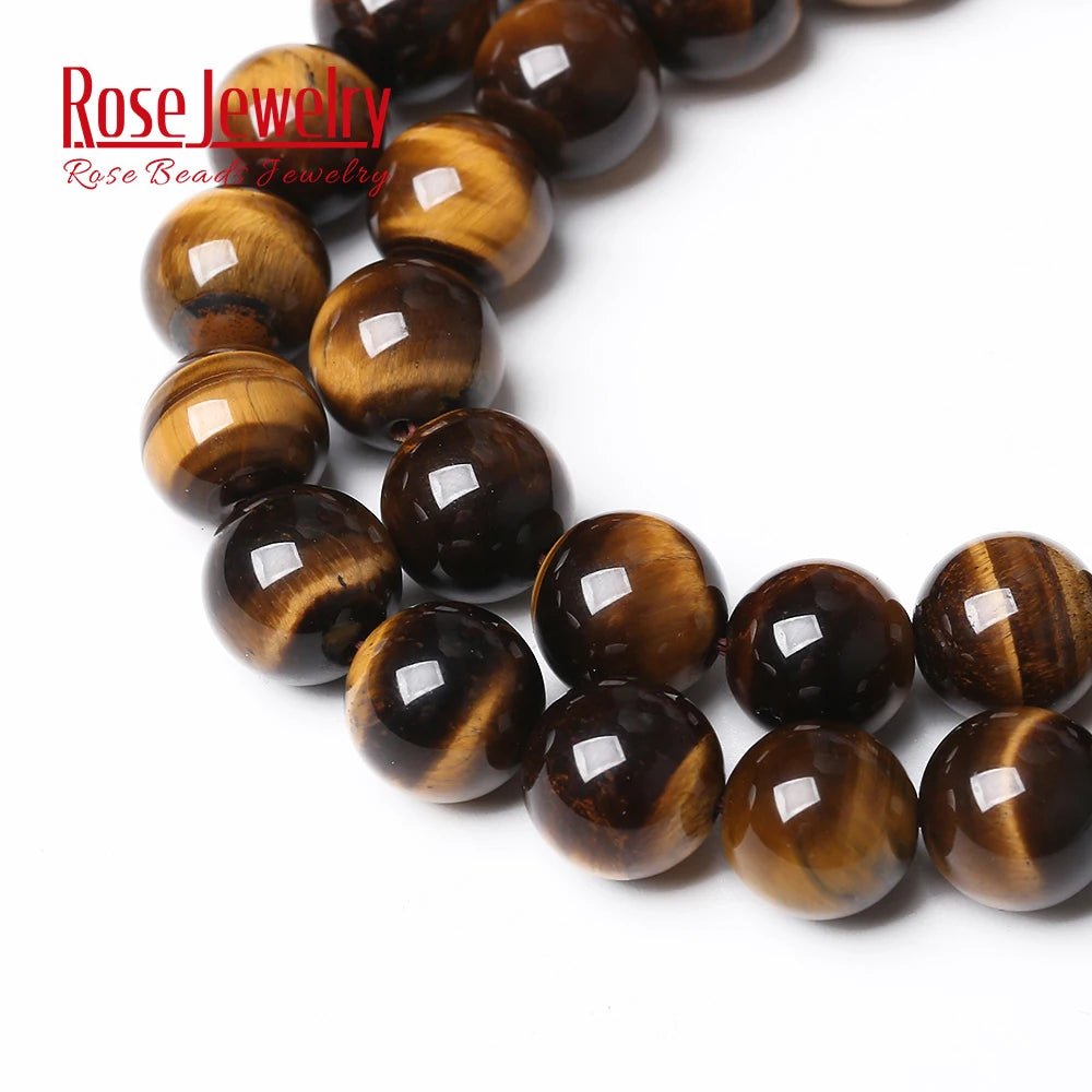 AAAAA Natural Stone Yellow Tiger Eye Round Beads 15" Strand 4 6 8 10 12 14 16 18 20MM Pick Size for Jewelry Making - Gemtopia