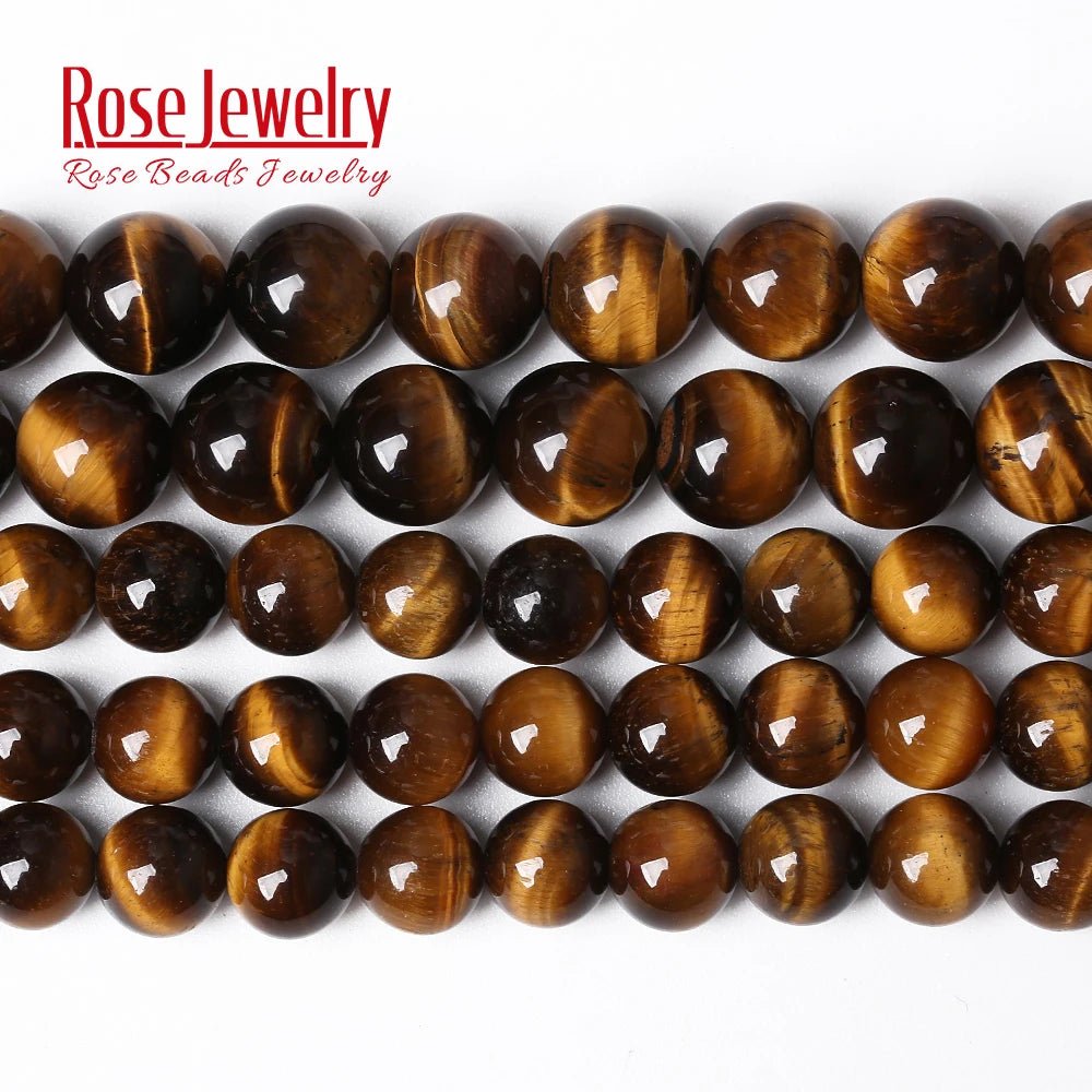 AAAAA Natural Stone Yellow Tiger Eye Round Beads 15" Strand 4 6 8 10 12 14 16 18 20MM Pick Size for Jewelry Making - Gemtopia