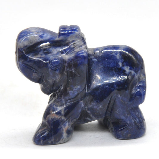 Elephant Statue Natural Gemstone Carved Healing Crystal Amethyst Quartz Animals Figurine Reiki Stones Lucky Decoration Wholesale