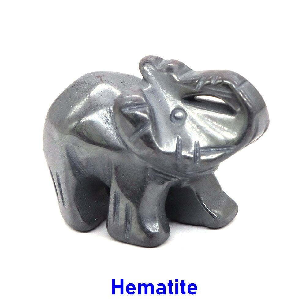 Elephant Statue Natural Gemstone Carved Healing Crystal Amethyst Quartz Animals Figurine Reiki Stones Lucky Decoration Wholesale