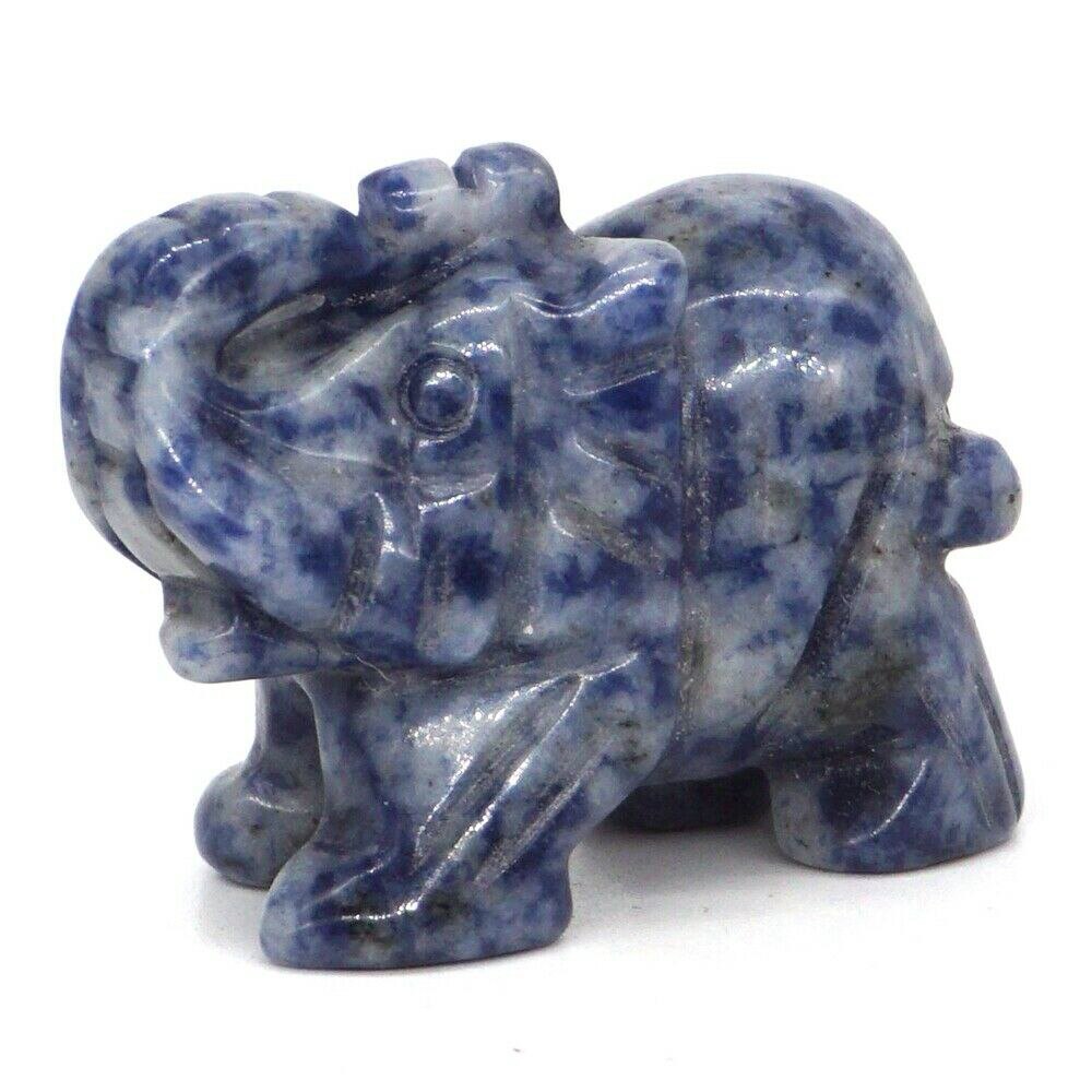 Elephant Statue Natural Gemstone Carved Healing Crystal Amethyst Quartz Animals Figurine Reiki Stones Lucky Decoration Wholesale