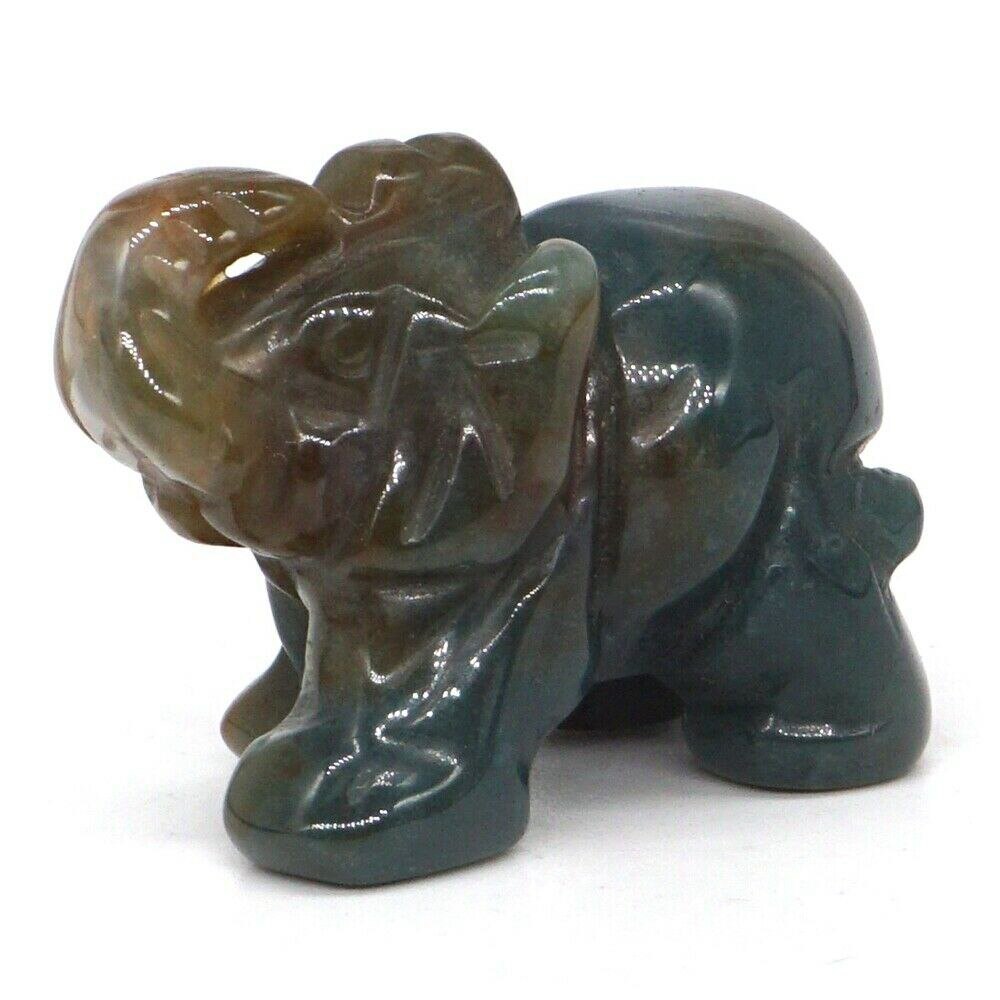 Elephant Statue Natural Gemstone Carved Healing Crystal Amethyst Quartz Animals Figurine Reiki Stones Lucky Decoration Wholesale