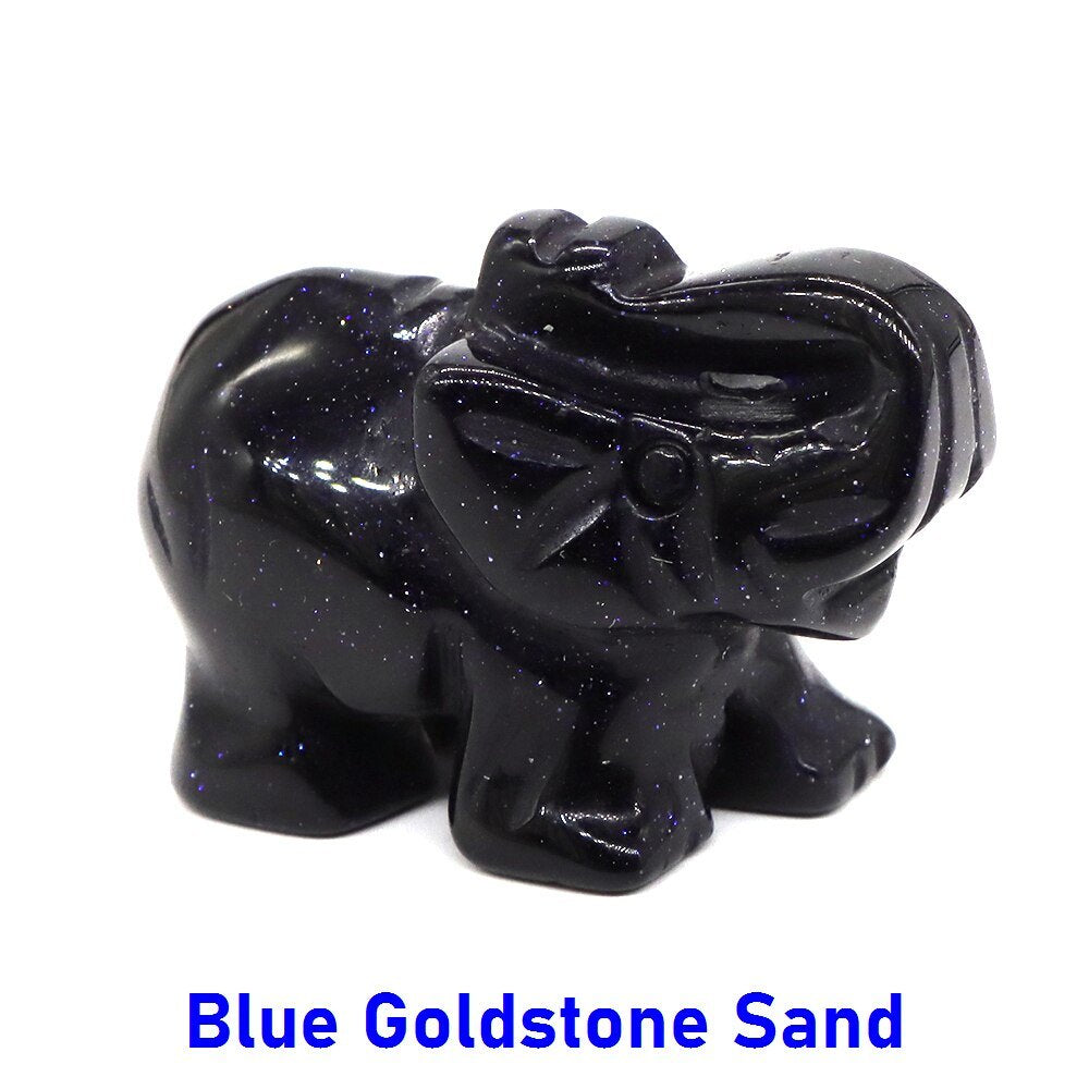 Elephant Statue Natural Gemstone Carved Healing Crystal Amethyst Quartz Animals Figurine Reiki Stones Lucky Decoration Wholesale