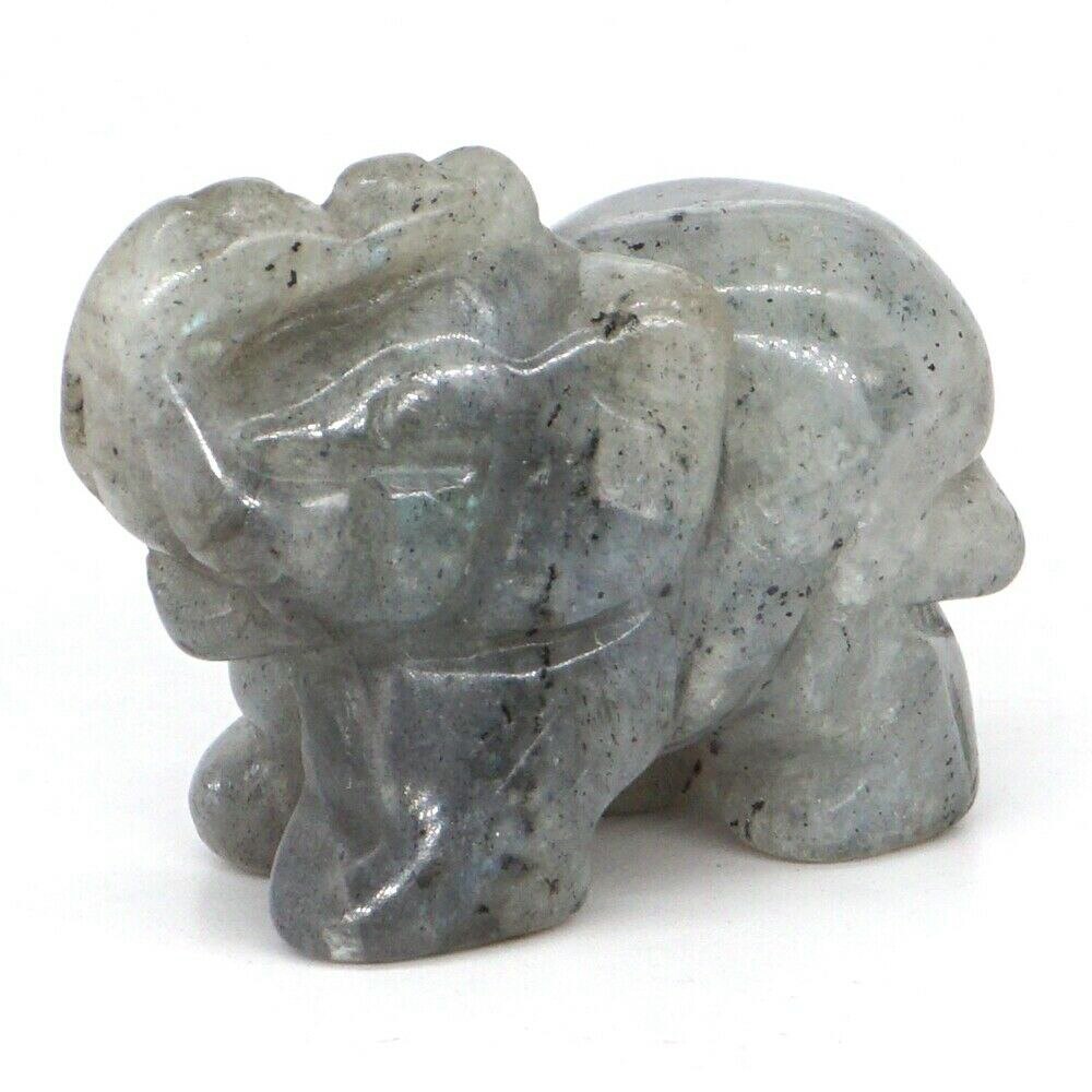 Elephant Statue Natural Gemstone Carved Healing Crystal Amethyst Quartz Animals Figurine Reiki Stones Lucky Decoration Wholesale