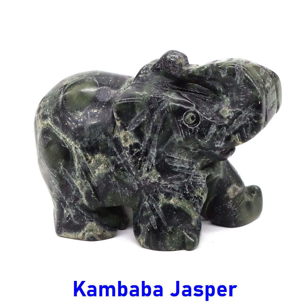 Elephant Statue Natural Gemstone Carved Healing Crystal Amethyst Quartz Animals Figurine Reiki Stones Lucky Decoration Wholesale