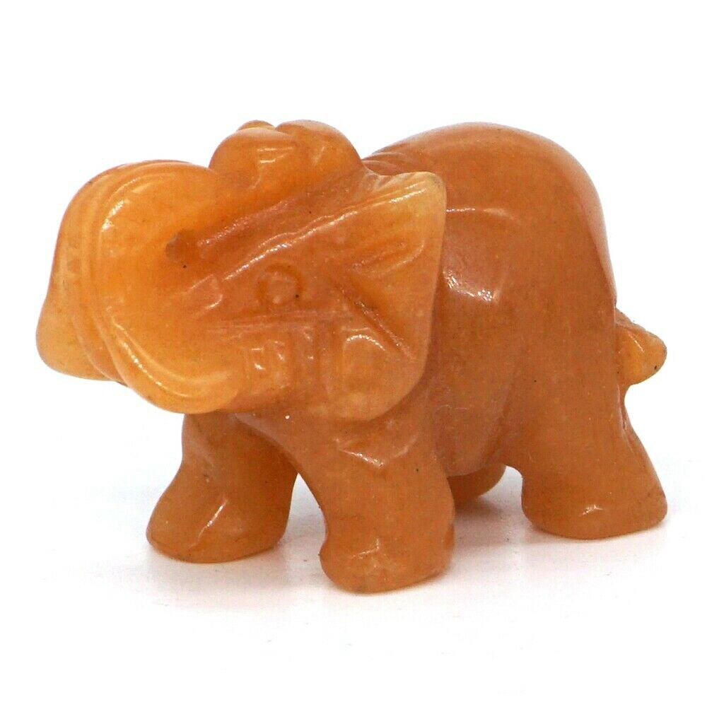 Elephant Statue Natural Gemstone Carved Healing Crystal Amethyst Quartz Animals Figurine Reiki Stones Lucky Decoration Wholesale