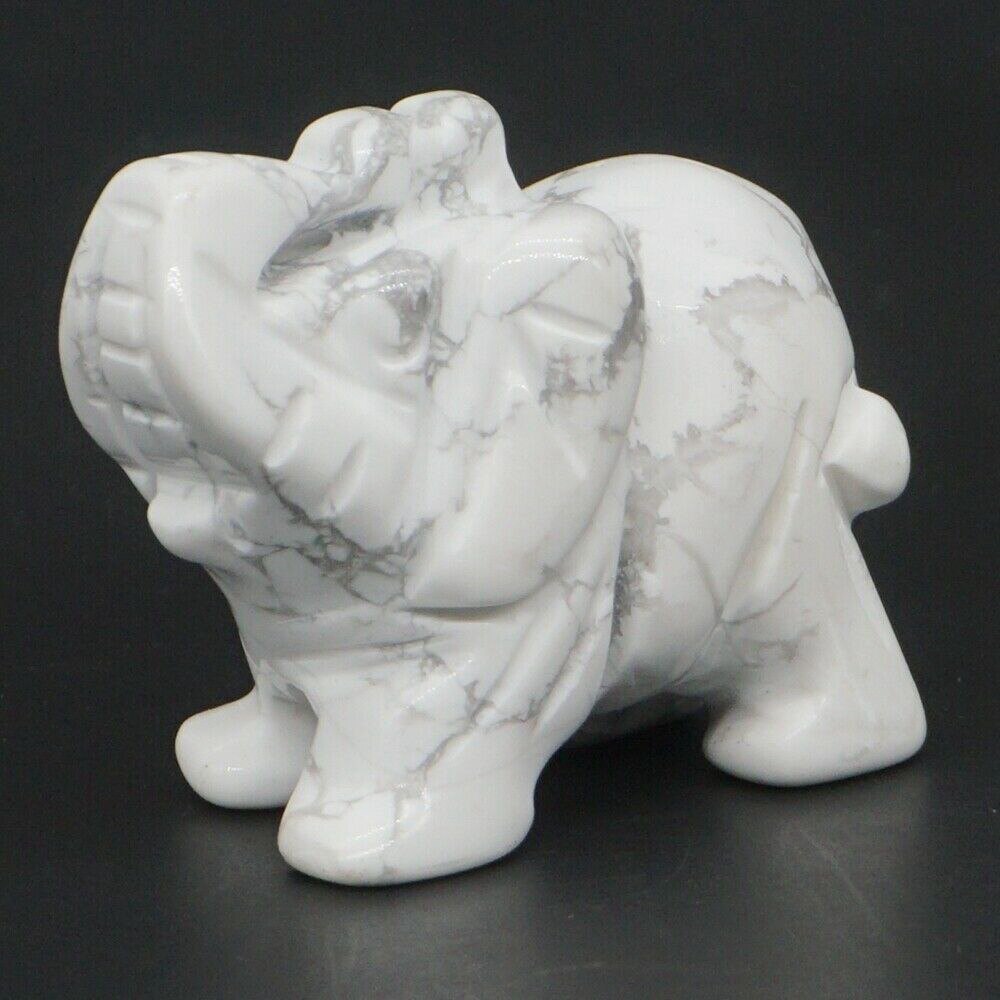 Elephant Statue Natural Gemstone Carved Healing Crystal Amethyst Quartz Animals Figurine Reiki Stones Lucky Decoration Wholesale