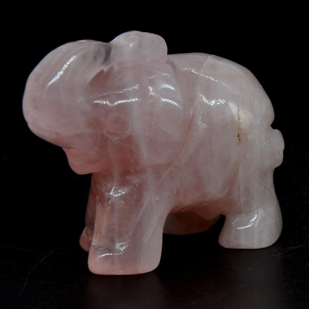 Elephant Statue Natural Gemstone Carved Healing Crystal Amethyst Quartz Animals Figurine Reiki Stones Lucky Decoration Wholesale