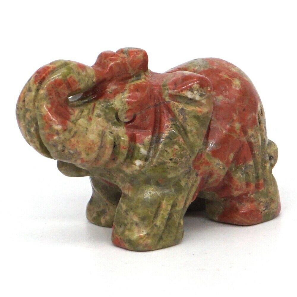 Elephant Statue Natural Gemstone Carved Healing Crystal Amethyst Quartz Animals Figurine Reiki Stones Lucky Decoration Wholesale