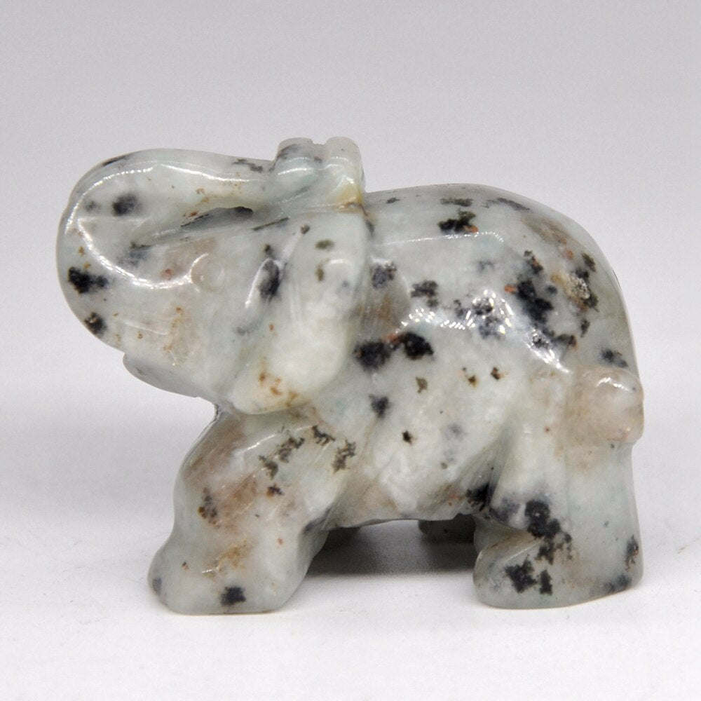 Elephant Statue Natural Gemstone Carved Healing Crystal Amethyst Quartz Animals Figurine Reiki Stones Lucky Decoration Wholesale