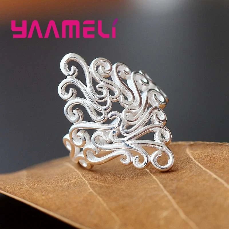 Elegant Finger Ring For Women 925 Sterling Silver Jewelry Exquisite Stamp Fine Fashion Present Wedding/Anniversary Gift - Gemtopia