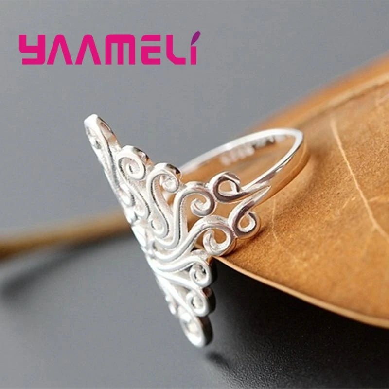 Elegant Finger Ring For Women 925 Sterling Silver Jewelry Exquisite Stamp Fine Fashion Present Wedding/Anniversary Gift - Gemtopia