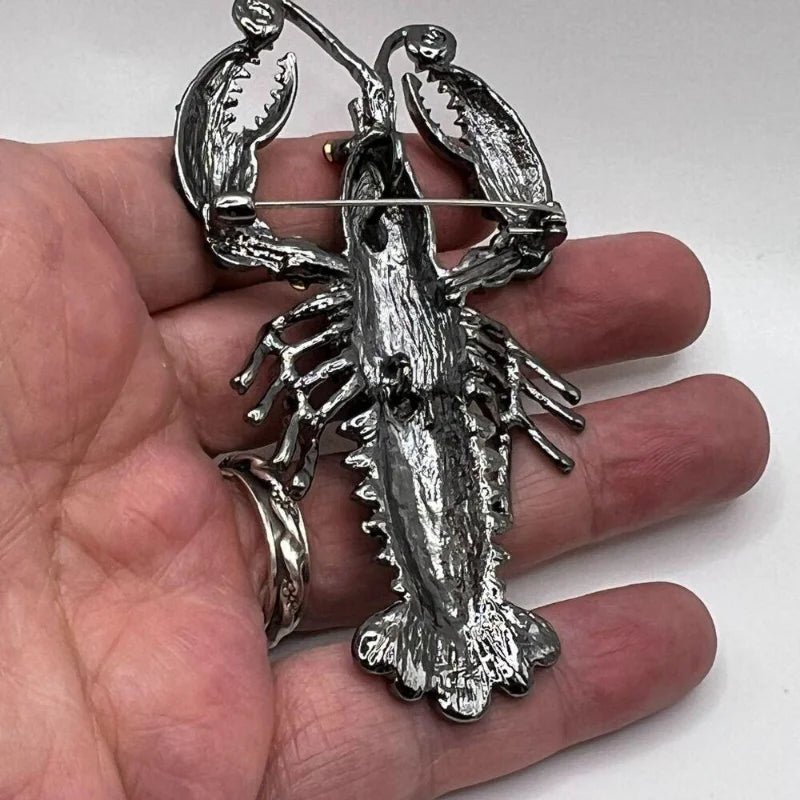 Luxury Marine Life Brooch Pin Pendant Pink Rhinestone Crawfish Swing Tail Costume Clip Accessories Clothes Scarf Gifts - Gemtopia