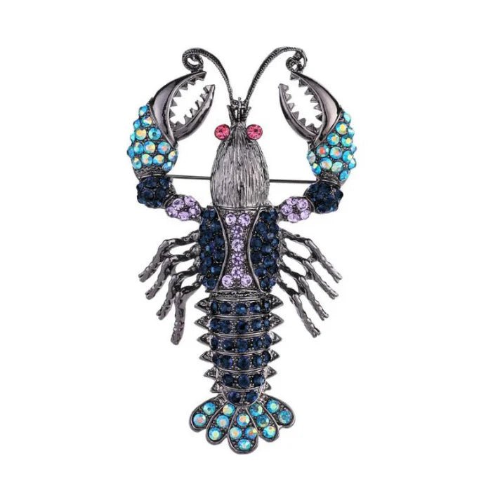 Luxury Marine Life Brooch Pin Pendant Pink Rhinestone Crawfish Swing Tail Costume Clip Accessories Clothes Scarf Gifts - Gemtopia