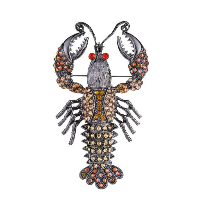 Luxury Marine Life Brooch Pin Pendant Pink Rhinestone Crawfish Swing Tail Costume Clip Accessories Clothes Scarf Gifts - Gemtopia