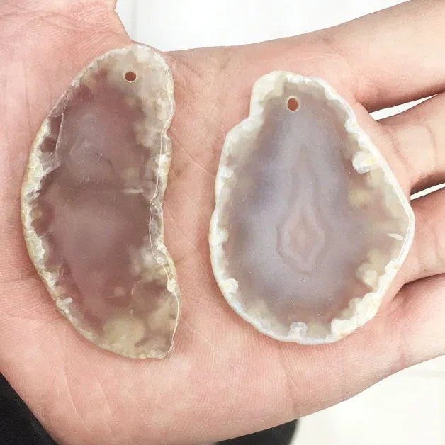 Natural Agate Geode Polished Irregular Crystal Slice Stone DIY Pendant Mineral Home Decoration Healing Crystal Stone Slice Gifts - Gemtopia