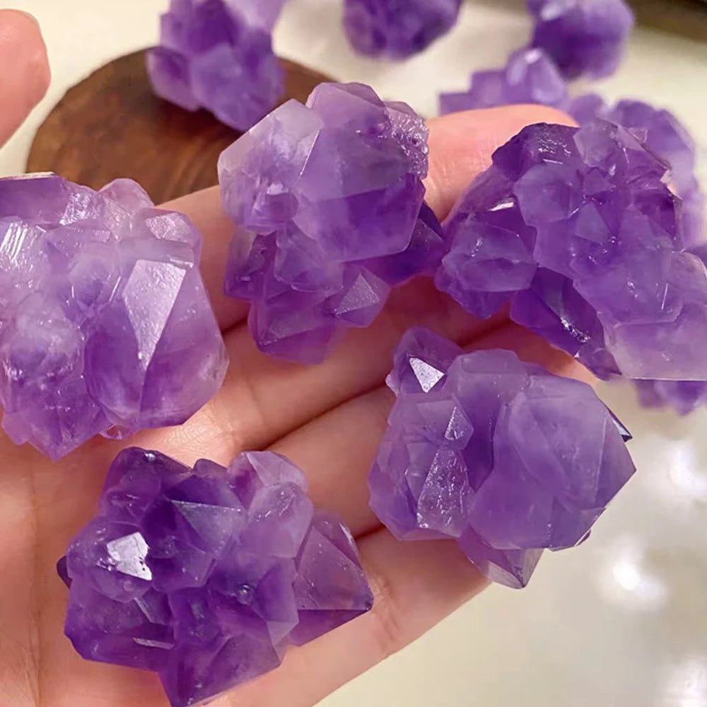 Natural Amethyst Flower Gravel Crystal Raw Ore Healing Crystal Mineral Stone Specimen Collection Gifts Home Aquarium Decor 50g - Gemtopia