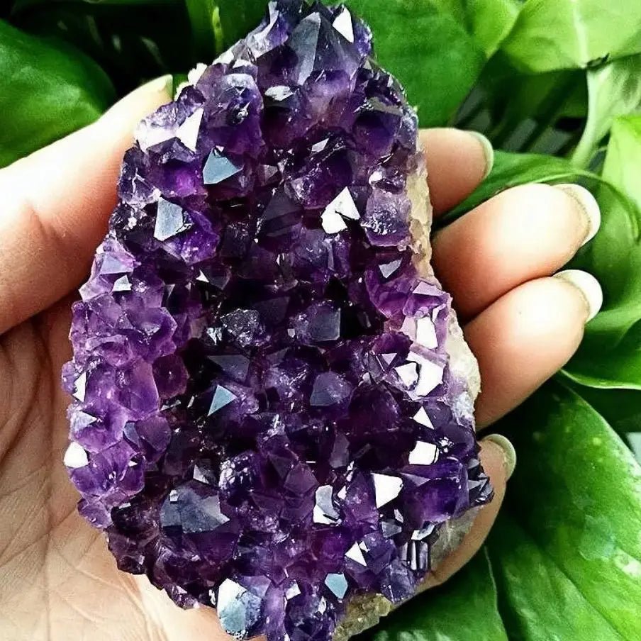 Natural Amethyst ore raw stone Purple Crystals Cluster Druzy Geode Mineral Rock Healing Quartz Point Energy Wand Crafts - Gemtopia