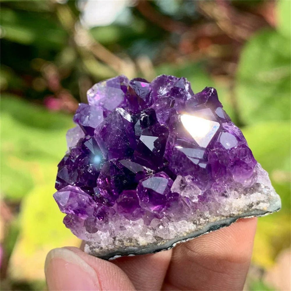 Natural Amethyst ore raw stone Purple Crystals Cluster Druzy Geode Mineral Rock Healing Quartz Point Energy Wand Crafts - Gemtopia