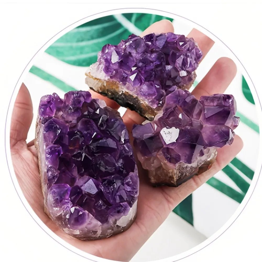 Natural Amethyst ore raw stone Purple Crystals Cluster Druzy Geode Mineral Rock Healing Quartz Point Energy Wand Crafts - Gemtopia