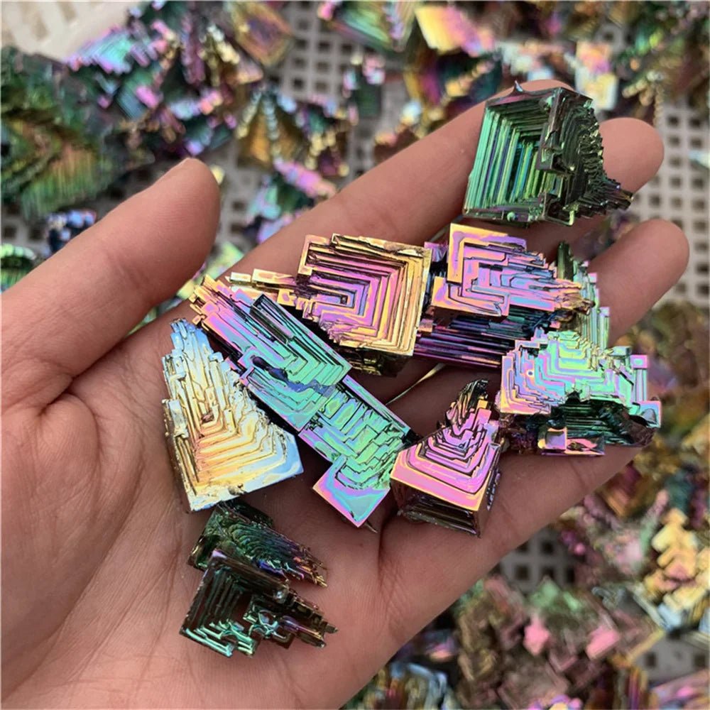 Natural Bismuth Tower Metal Mineral Tower Point Pyramid Stones Gemstone Reiki Healing Meditation Collection Home Decor - Gemtopia