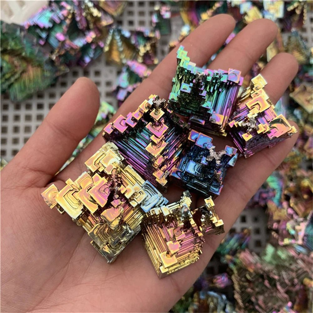 Natural Bismuth Tower Metal Mineral Tower Point Pyramid Stones Gemstone Reiki Healing Meditation Collection Home Decor - Gemtopia