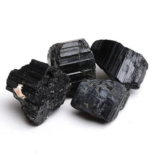 Natural Black Tourmaline Raw OreGem Mineral Specimens Irregular Crystals Redectromagnetic Radiation Deuce Elgaussing Energy Ston - Gemtopia