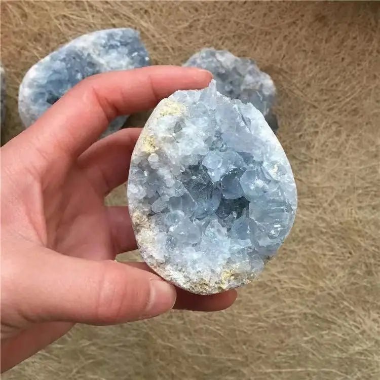 Natural Blue Celestite Crystal Cluster Mineral Specimen For Decoration - Gemtopia