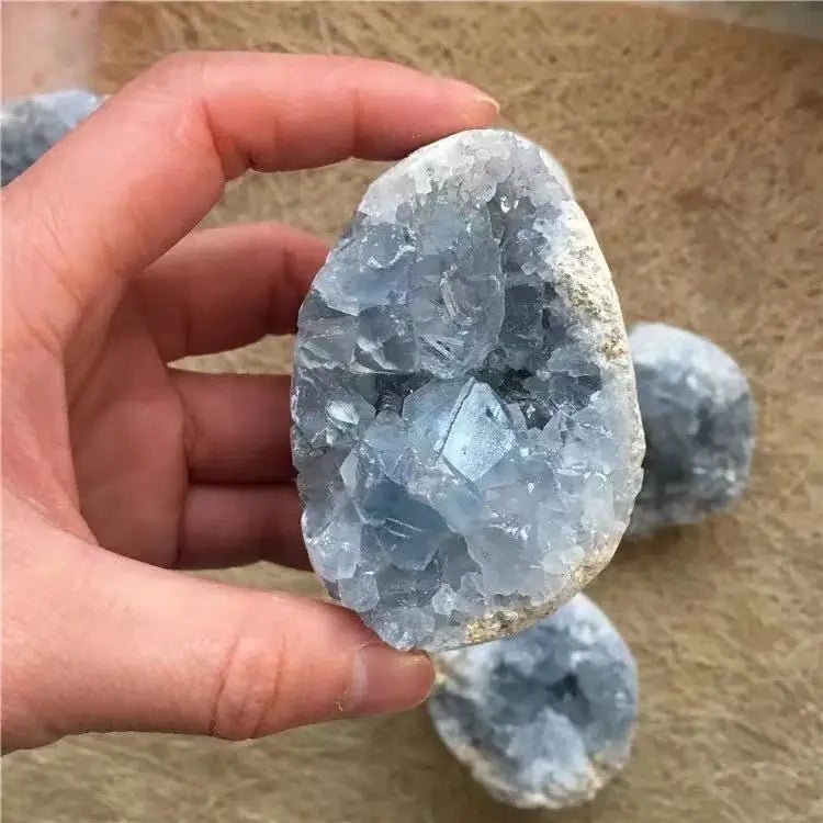 Natural Blue Celestite Crystal Cluster Mineral Specimen For Decoration - Gemtopia