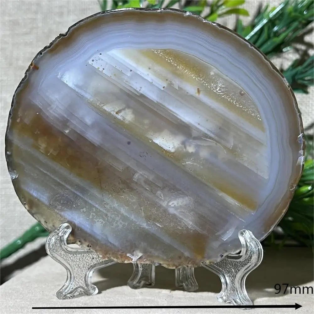 Natural Crystal Agate Slab Gems Wichcraft Minerals Beauty Reiki Home Decoration Gemstone Healing Stone Quartz +Stand - Gemtopia