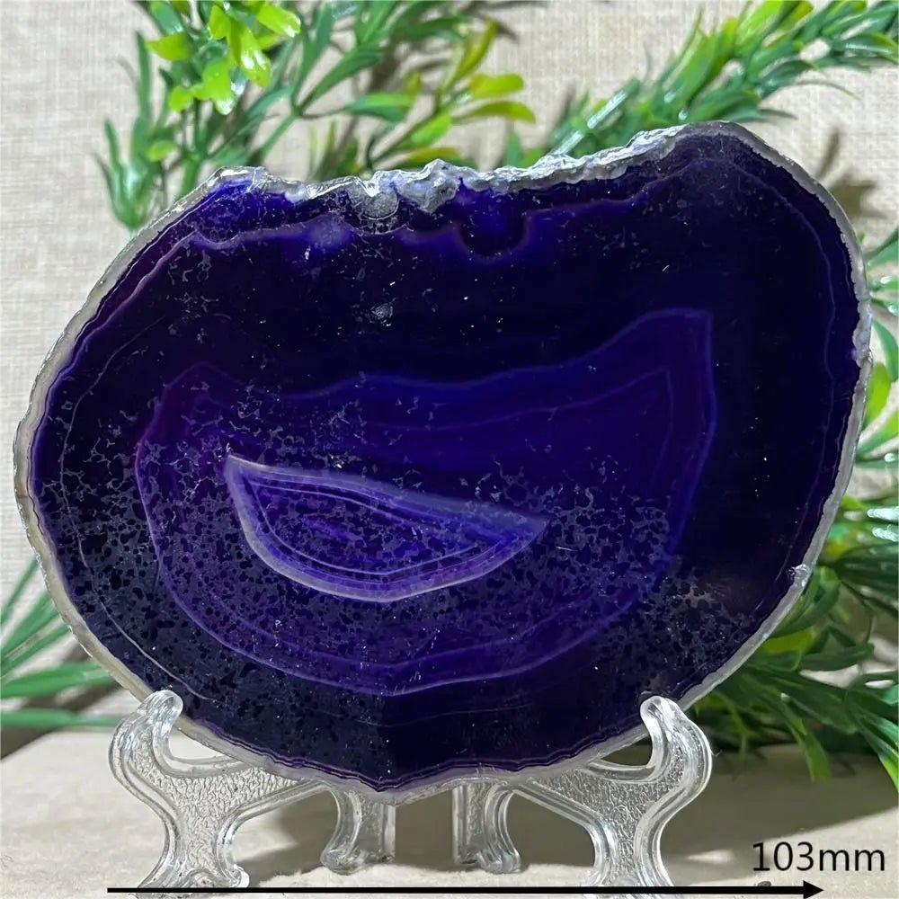 Natural Crystal Agate Slab Gems Wichcraft Minerals Beauty Reiki Home Decoration Gemstone Healing Stone Quartz +Stand - Gemtopia