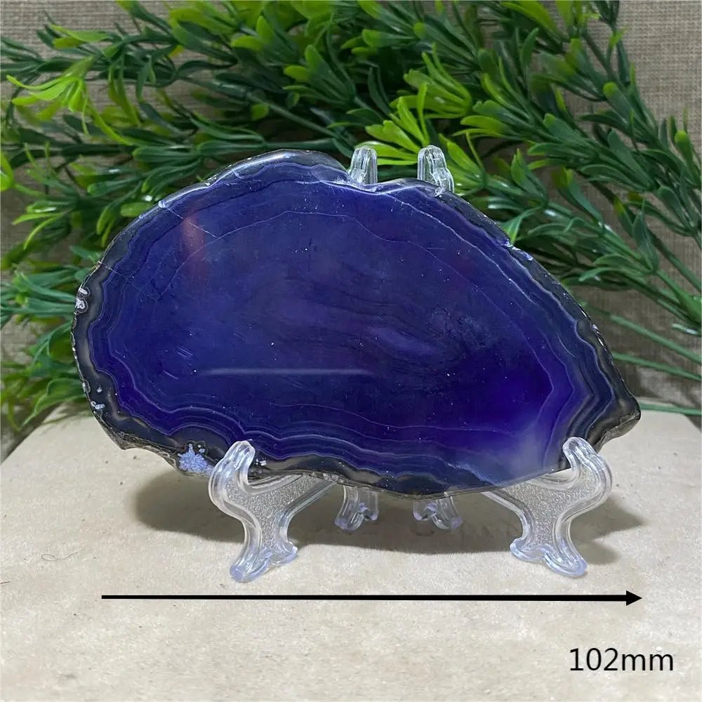 Natural Crystal Agate Slab Gems Wichcraft Minerals Beauty Reiki Home Decoration Gemstone Healing Stone Quartz +Stand - Gemtopia