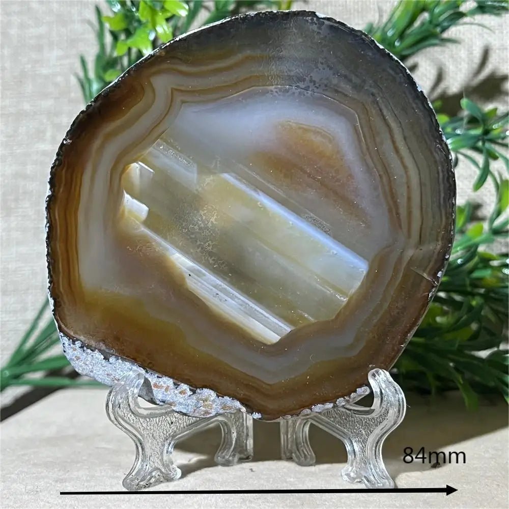 Natural Crystal Agate Slab Gems Wichcraft Minerals Beauty Reiki Home Decoration Gemstone Healing Stone Quartz +Stand - Gemtopia