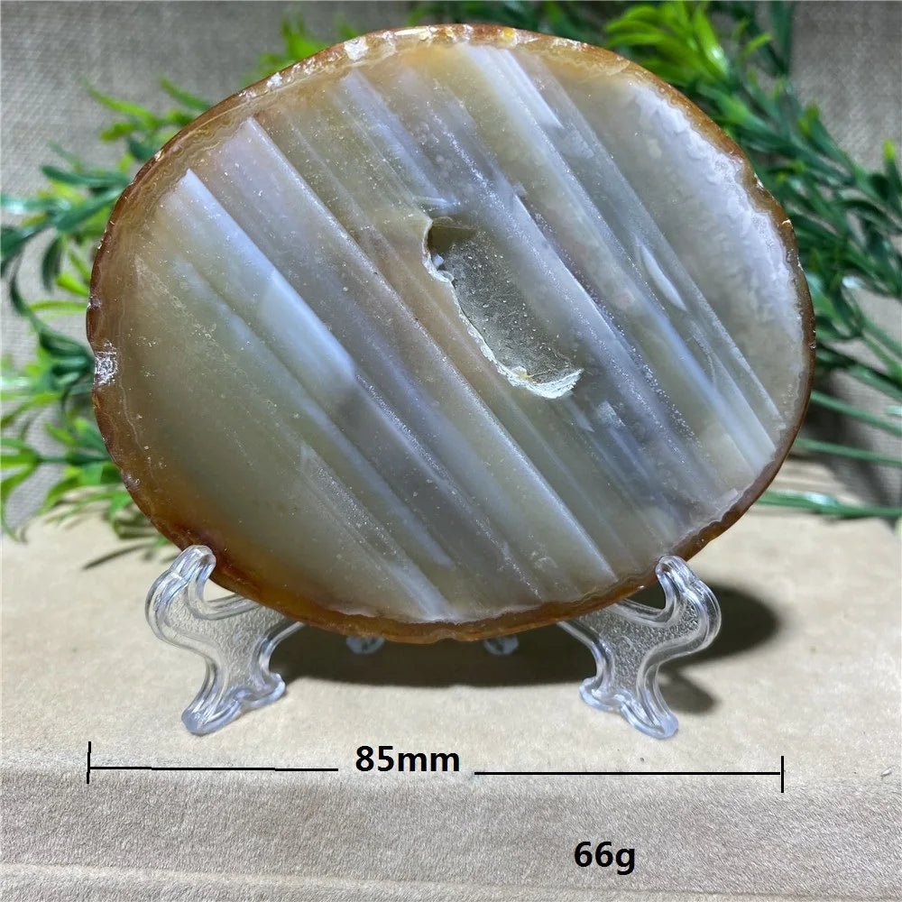 Natural Crystal Agate Slab Gems Wichcraft Minerals Beauty Reiki Home Decoration Gemstone Healing Stone Quartz +Stand - Gemtopia