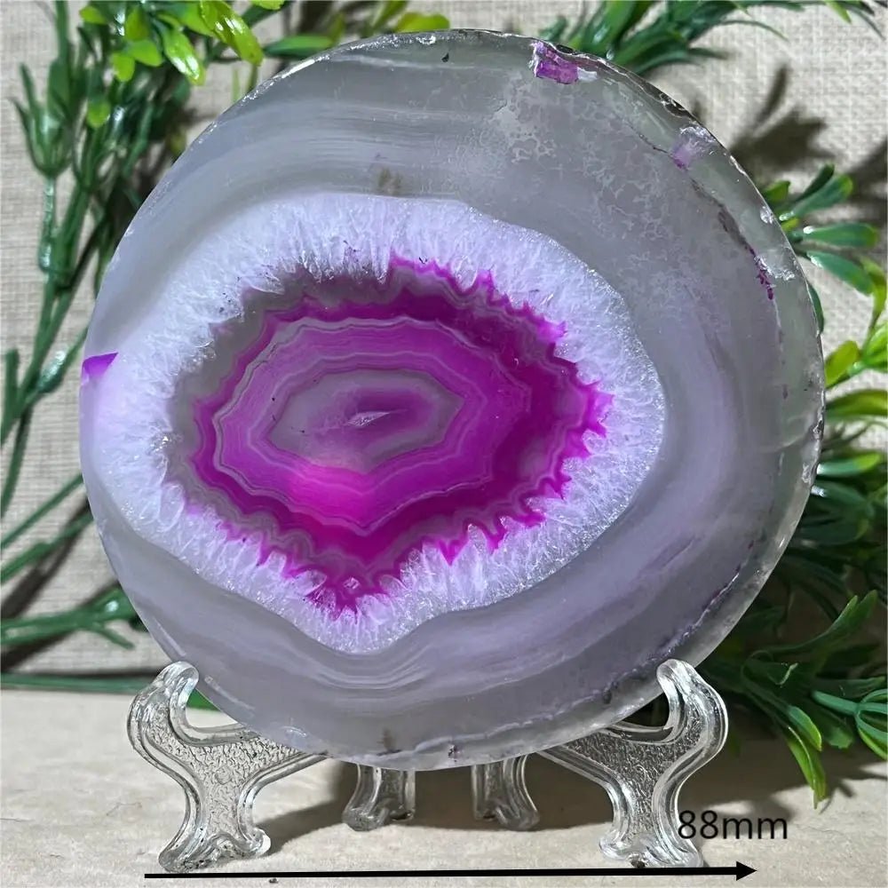 Natural Crystal Agate Slab Gems Wichcraft Minerals Beauty Reiki Home Decoration Gemstone Healing Stone Quartz +Stand - Gemtopia