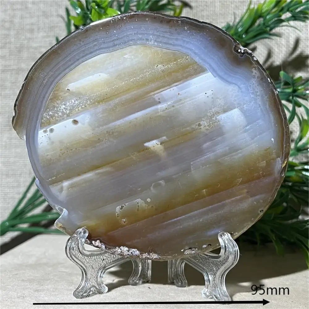 Natural Crystal Agate Slab Gems Wichcraft Minerals Beauty Reiki Home Decoration Gemstone Healing Stone Quartz +Stand - Gemtopia