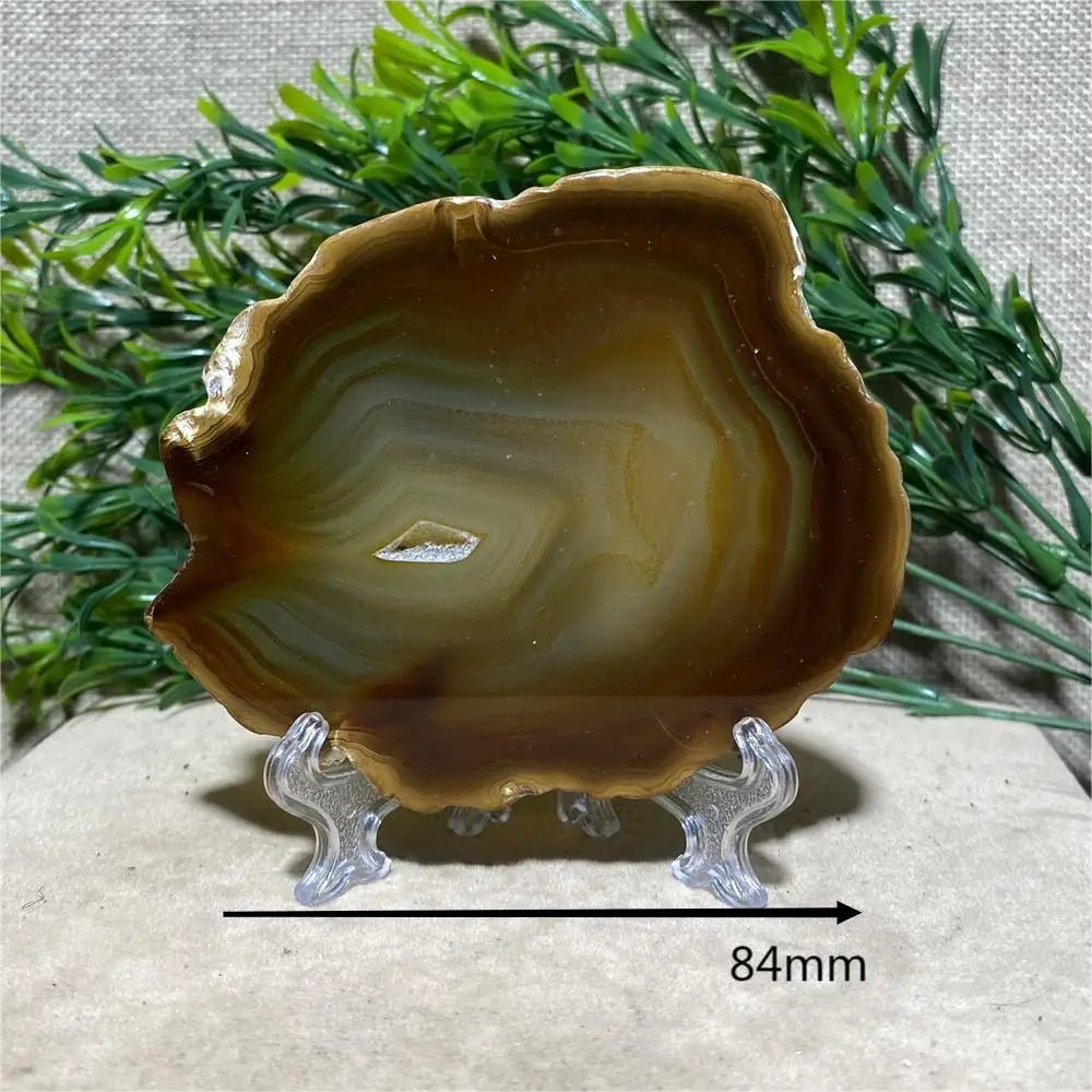 Natural Crystal Agate Slab Gems Wichcraft Minerals Beauty Reiki Home Decoration Gemstone Healing Stone Quartz +Stand - Gemtopia